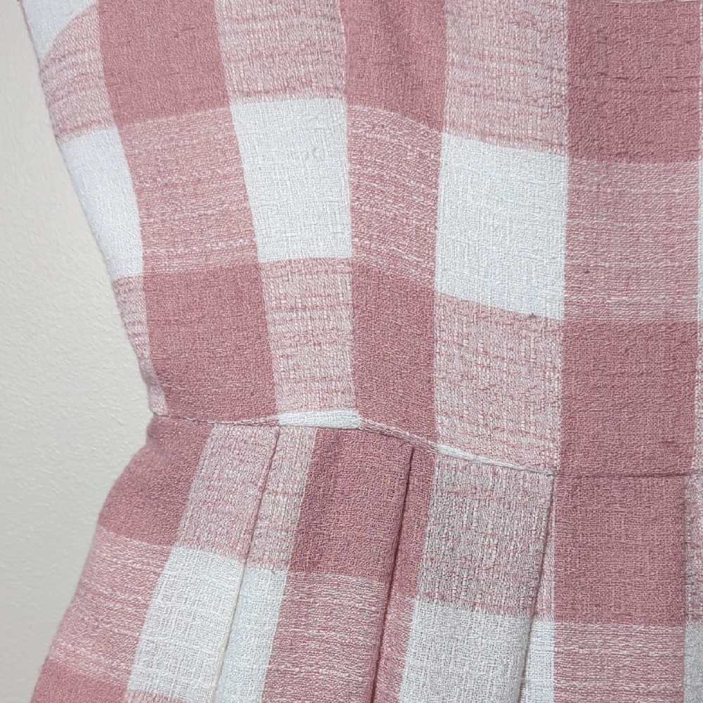 Gal Meets Glam Pink White Polly Cross Back Pleated Sundress 12 Retro Pin Up Vtg - Picture 9 of 16